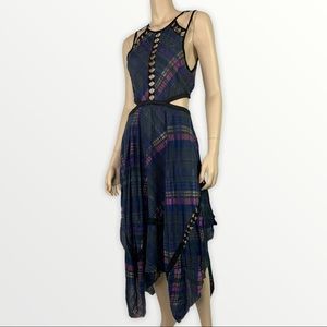 - FP One Free People Plaid Cutout Glasgow Dress